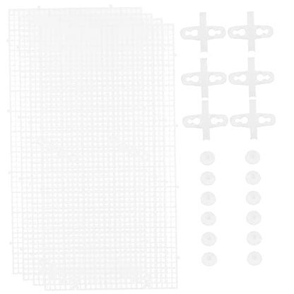 LIOOBO 4pcs Aquarium Divider Fine Mesh Tank Separator for Betta Reptiles Plastic Grid Fish Tank Separator Suction Cups