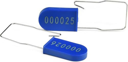 1000pcs Security Metal Wire Padlocks, Plastic Security Seals Disposable Anti-Tamper Tag Locks with Numbered Anti Tamper Tag Hasps (Blue, 1000pcs) - color: Blue, size: 1000pcs