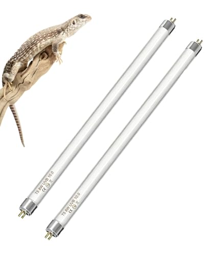 2 Pack 12 Inch T5 Reptile UVB Light Tube 8W 10.0 UVA UVB Reptile Bulb Tropical Desert Lighting for Bearded Dragon Chameleon Lizard Turtle Tortoise - size: 10.0 UVB 2-Pack