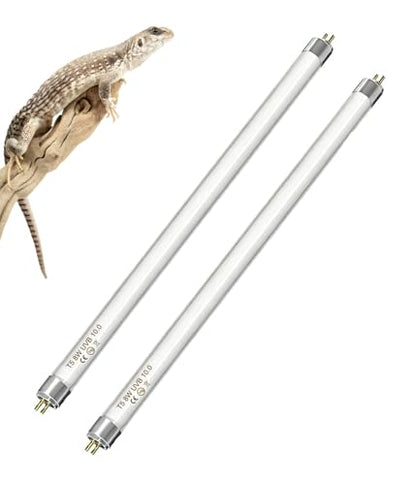 2 Pack 12 Inch T5 Reptile UVB Light Tube 8W 10.0 UVA UVB Reptile Bulb Tropical Desert Lighting for Bearded Dragon Chameleon Lizard Turtle Tortoise - size: 10.0 UVB 2-Pack
