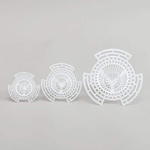 15 Pack Flower Pot Hole Mesh Pad Plastic Cone Bottom Grid Gasket Drain Mat Cover Drainage Screen for Plants Bonsai Gardening Breathable Hydrophobic Anti-Rot Root Prevent Soil Leakage