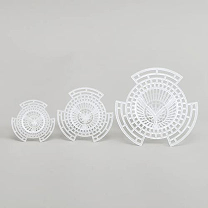 15 Pack Flower Pot Hole Mesh Pad Plastic Cone Bottom Grid Gasket Drain Mat Cover Drainage Screen for Plants Bonsai Gardening Breathable Hydrophobic Anti-Rot Root Prevent Soil Leakage