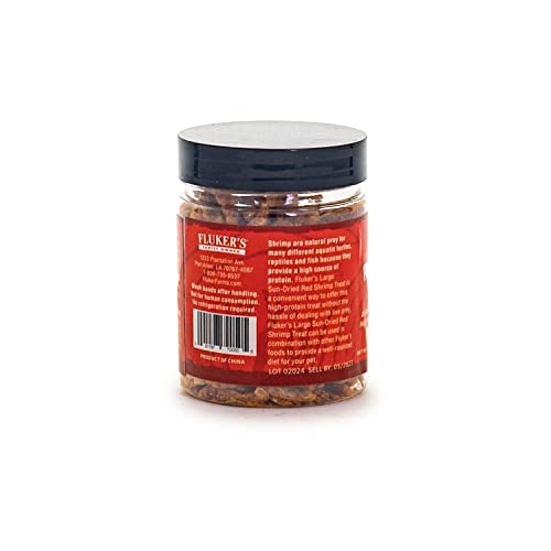 Fluker's All Natural Large Sun-Dried Red Shrimp, High Protein Treats, Aquatic Turtle Food, Great for Aquatic Frogs, Tegus, Monitors, and Tropical Fish, 0.6 oz - size: 0.6 Ounce (Pack of 1)