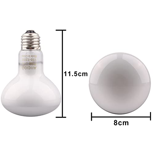 Aiicioo Reptile Basking Light Bulb - 75W Reptile Heat Lamp 2 Pack UVA Daylight Amphibians Basking Bulb for Bearded Dragon Turtle Hermit Crab Gecko Lizard Daylight - color: ['White'], size: ['75W']