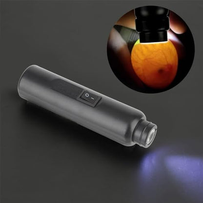 High Intensity Egg Candler Tester, Rechargeable LED Egg Hatching Test Light with Egg Chuck, ABS Egg Tester for Monitoring Development of Ducks Eggs, 5.9x1.4x1.4in