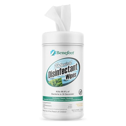 Benefect Botanical Disinfecting Wipes - (170 Wipe Count) Natural, No Residue - Antibacterial Disinfectant, Multi-Surface Cleaning and Sanitizing Wipes - size: 170 Count (Pack of 1)