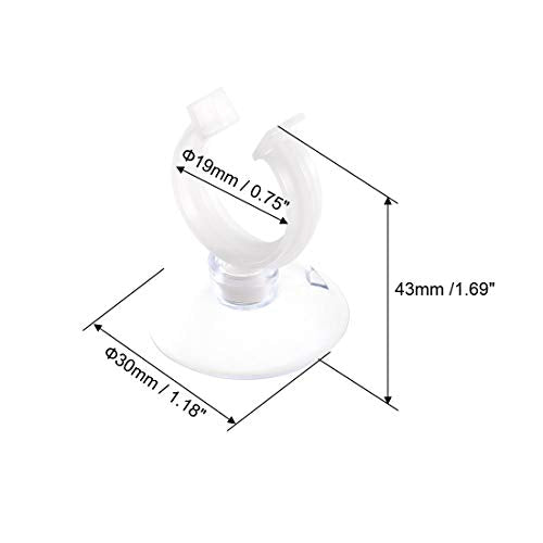uxcell Aquarium Suction Cup Clips Airline Tube Holders Clamps for Fish Tank Clear 19mm 6Pcs - size: 19mm