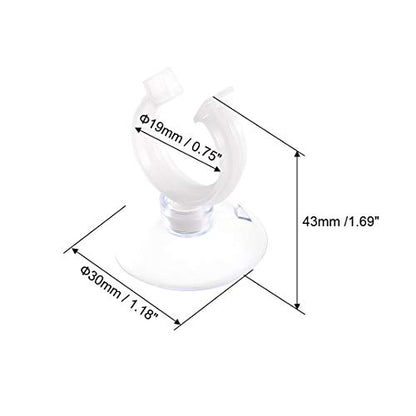 uxcell Aquarium Suction Cup Clips Airline Tube Holders Clamps for Fish Tank Clear 19mm 6Pcs - size: 19mm