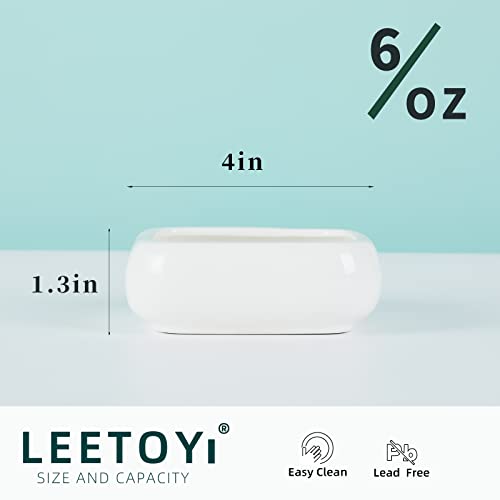 Ceramic Reptile Food Bowls, Reptile Water Food Dish (White, Medium-1Pack)
