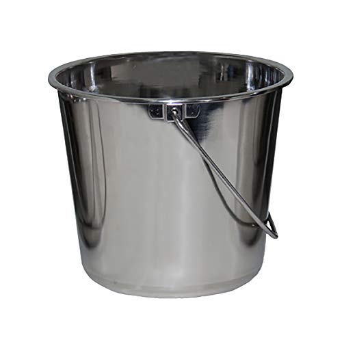 Grip Stainless Steel Bucket (1 Gallon) - Great for Pets, Cleaning, Food Prep - Hang on Fences, Cages, Kennels - Home, Garage, Workshop - size: 1 Gallon