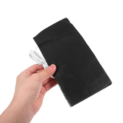 Vaguelly Portable USB Heating Pad for Pets and Reptiles Energy Saving Quick Heating Technology, Black Alloy Fiber Material, Small Size for Home the Go Use