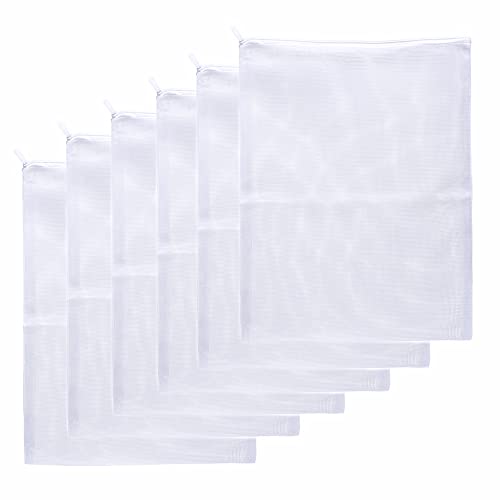 JIHAQUA Aquarium Filter Bags with Plastic Zipper, 7.5 x 12 inch, 6 Pack | Large, Reusable, Fish Tank Filter Media, Mesh Bags - size: 7.5 x 12 inch (6 Pack)