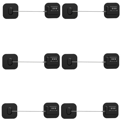 Refrigerator Lock, Combination Lock for Refrigerator Cabinets, Drawers, Heavy Duty Fridge Lock, Easy Install No Keys Needed, Black (Black-6Pack) - color: Black-6Pack