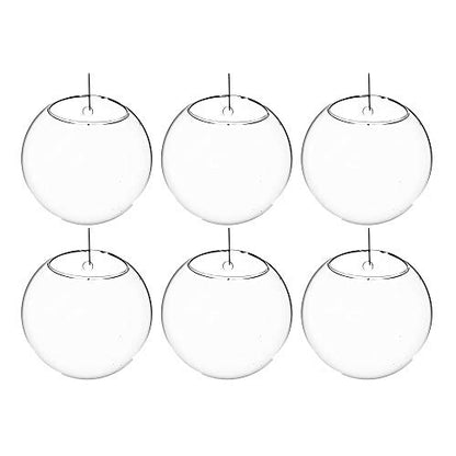 WGV Wall Hanging Planter Terrarium Bulk, Diameter 6", Clear Mounted DIY Succulents Air Glass Floral Container Vase, Tea Light Votive Candle Holder for Decoration 6 Pieces - size: 6"D