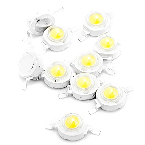 CHANZON 10 pcs High Power Led Chip 3W Natural White 4000K - 4500K | (600mA - 700mA / DC 3V - 3.4V / 3 Watt) Super Bright Intensity SMD COB Light Emitter Components Diode Bulb Bead DIY Lighting - color: B) Natural-white (4000k)