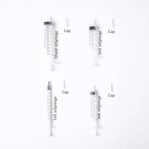 1ml Syringe Plastic Syringe with Cap, 12pcs Assorted Sizes (1ml, 3ml, 5ml, 10ml) for Liquid Transfer, Pet Feeding and Industrial Use, No Needle - size: 1ml3ml5ml10ml