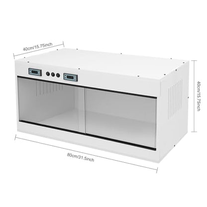 Reptile Enclosure with Intelligent Thermostat 31.5x15.75x15.75in (White) | Reptile Pet Breeding Box, Dual Temperature Control Reptile Terrarium, LCD Display For Leopard Gecko, Hexagonal Lizard, Snake - color: White