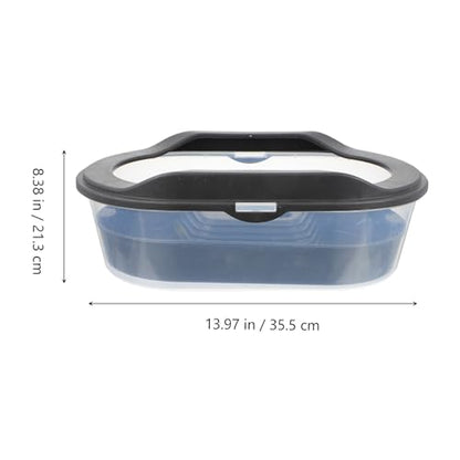 Happyyami 1pc Plastic Turtle Feeding Box Reptile Tank Basking Platform Drainage System for Aquatic Tortoise Habitat and Pet Environment