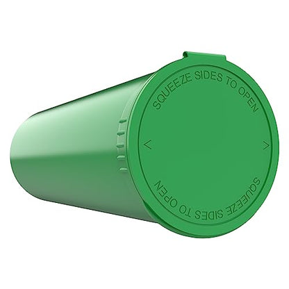 60 Dram CR Plastic Packaging Pop Top Containers - Child Resistant Travel Holder Vial Bottles - 75 qty (Green) - color: Green