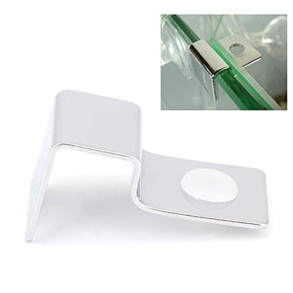 Pssopp 4Pcs Fish Glass Cover Clip, Stainless Steel Aquarium Glass Cover Support Bracket Holders Universal Lid Clips for Rimless Aquarium(6mm) - color: 6mm