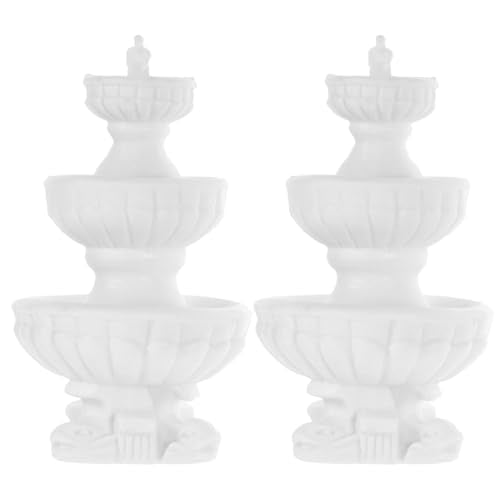 NOLITOY Mini Water Fountain for Dollhouse Accessories Miniature Tabletop Fountain Prop for Fairy Garden Bonsai Landscaping and Micro Landscape Decor Miniature Doll House Accessories, 2 PCS
