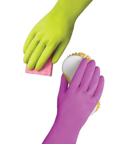 Mr. Clean Duet Reusable Latex Cleaning Gloves with Non-Slip Grip, 2 Pair, Small - size: Small (Pack of 2)