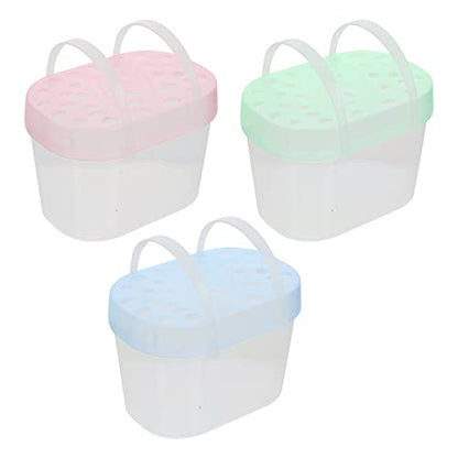 3Pcs Travel Turtle Carrier Portable Turtle Tank Terrarium Habitat Case Hamster Travel Cage Plastic Reptile Habitat Container Small Animal Carriers (Random Color)