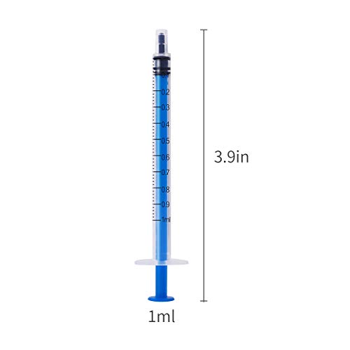 12 Pack - 1ml Plastic Syringe with Measurement, No Needle Suitable for Refilling and Measuring Liquids, Feeding Pets, Oil or Glue Applicator…