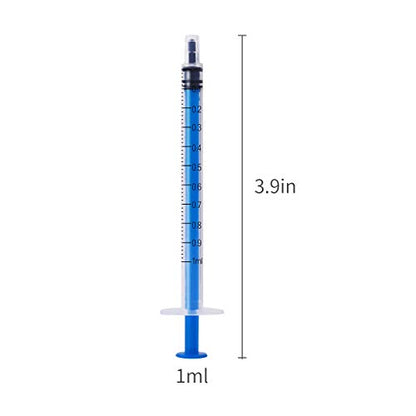 12 Pack - 1ml Plastic Syringe with Measurement, No Needle Suitable for Refilling and Measuring Liquids, Feeding Pets, Oil or Glue Applicator…