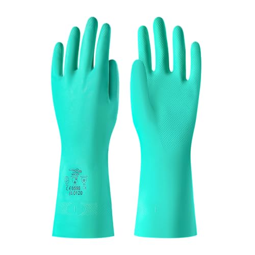 COOLJOB 18 Mil Chemical Resistant Nitrile Gloves 13" Long, Resist Household Acid, Alkali, Solvent and Oil, Latex Rubber Free - size: Medium, style: Pack of 1