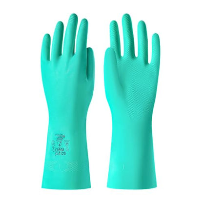 COOLJOB 18 Mil Chemical Resistant Nitrile Gloves 13" Long, Resist Household Acid, Alkali, Solvent and Oil, Latex Rubber Free - size: Medium, style: Pack of 3
