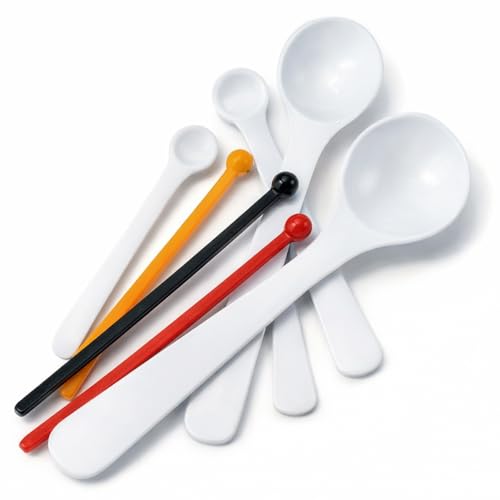 4 Set 28 Pcs Milligram Measuring Spoons Micro Scoops for Powder from 6mg to 1g, Anti-static Lab Dosing Spoons Mg Measuring Spoon for Supplements