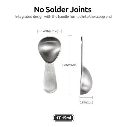 U-Taste 1 Tablespoon Metal Measuring Spoon Set of 2 with Short Handled Measure Scooper (Silver, 1Tbsp/15ml) and 8in Kitchen Plating Tweezer:18/8 Stainless Steel Food-Grade Metal Food Tong (Round Tip)