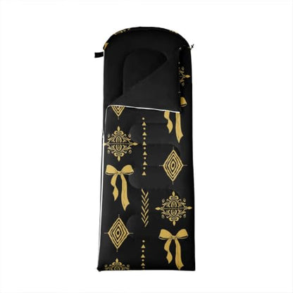 Erosebridal Sugar Skull Kids Sleeping Bag Southwestern Aztec Western Camping Blanket for Hiking Travel Hunting Sleep Bag - color: Black Yellow Gold 21