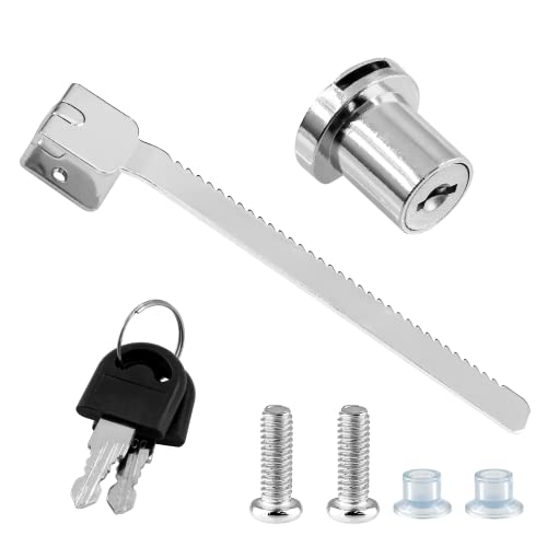 Luomorgo Sliding Glass Door Ratchet Lock, 1 Pc | Keyed Alike, Showcase Display Lock, Chrome