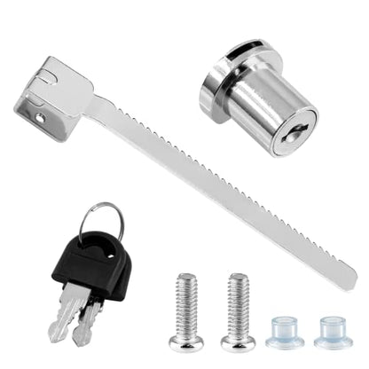 Luomorgo Sliding Glass Door Ratchet Lock, 1 Pc | Keyed Alike, Showcase Display Lock, Chrome