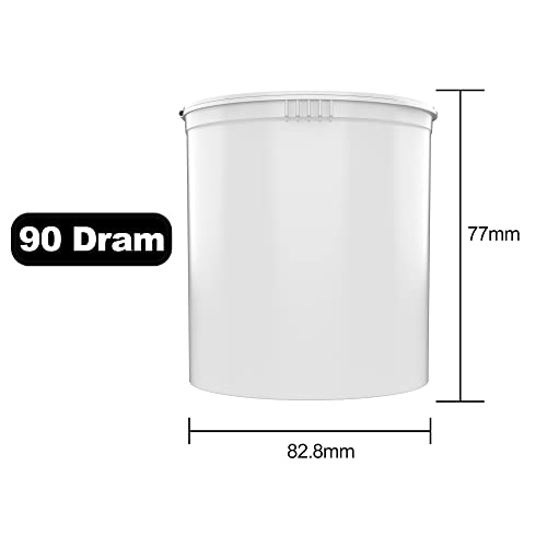 90 Dram CR Plastic Packaging Pop Top Containers - Child Resistant Travel Holder Vial Bottles - 60 qty (White) - color: White