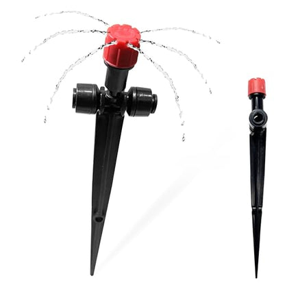 20PCS Push-to-Fit Drip Irrigation Emitters for 1/4 inch Irrigation Tubing, Two-Way Connection Adjustable Drip Emitter Sprayer with Stake, Irrigation Dripper Sprinklers for Drip Irrigation System - size: 20PCS Two-Way Drip Irrigation Emitters Sprayer