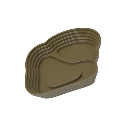 Natural Simulation Habitat Reptiles Soaking Pool with Step Design for Amphibians Turtles Feeding Bathing Dish Bowl Multiple Pet Drinking Bowl - color: Green brown