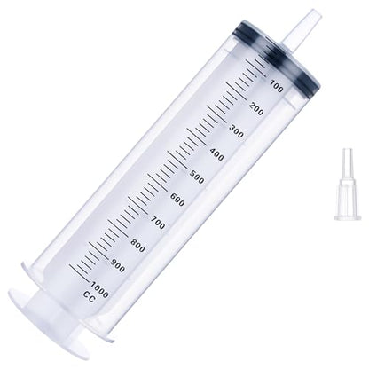 1000mL Large Syringe for Liquid, Large Plastic Syringe with Tip Adapter, for Scientific Labs, Liquid Refilling, Paint, Watering, Oil - style: 1000 ml