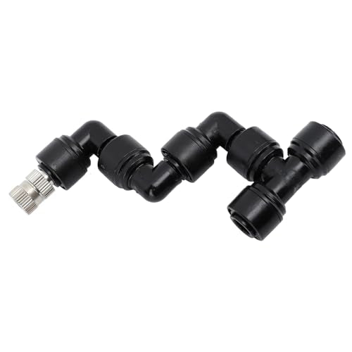 Reptile Mister Nozzles, 360 Degree Adjustable Reptile Cooling System Nozzles, Fine Mist Spray for Rainforest Tank Greenhouse Courtyard, Durable Plastic and Copper Construction with