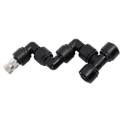 Reptile Mister Nozzles, 360 Degree Adjustable Reptile Cooling System Nozzles, Fine Mist Spray for Rainforest Tank Greenhouse Courtyard, Durable Plastic and Copper Construction with