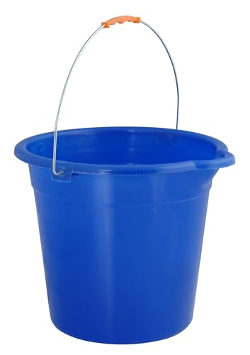 Superio 2.75 Gallon Plastic Mop Bucket with Grip Handle, Utility Pail for Cleaning, Car Wash, Fishing, Camping & Household Use, 10 Liter, Royal Blue - 1 Pack - color: Royal Blue, size: 1 Pack