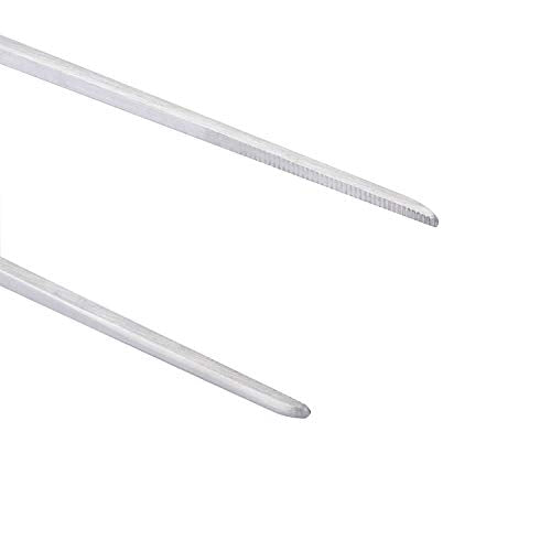 OIIKI Stainless Steel Polished Extra-Long 10.6 inch Tongs Tweezers | Long Tweezers with Precision Serrated Tips for Garden, Kitchen, Indoor & Outdoor - size: 10.6 inch Straight (1 PCS)
