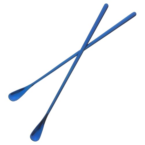 Toddmomy 2pcs Long Handle Reusable Scoop for Reptile Food Mixing Spoon for Lizard and Small Animals Convenient Pet Feeding Tool Blue - color: Blue