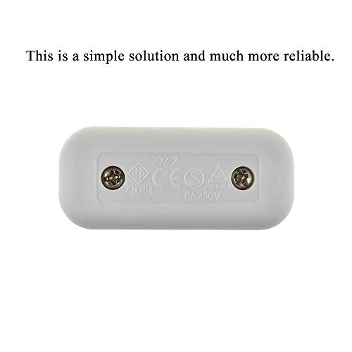 HAHIYO 6A 250V Inline Cord Switch Rocker Button Double Pole Feed-Through Control Switch Compact Wiring Design Easy Install Multi-Function 1 PCS for Kitchen Lights Bedroom Table Lamp Light Gauge Wire