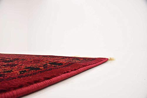 Unique Loom Tekke Collection Area Rug - Sheibani (4' 1" x 6' 1" Rectangle Red/Black) - size: 4' x 6' (Rectangular)