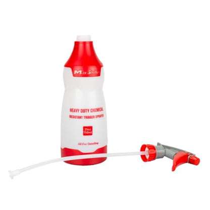 Maxshine 25oz Universal Red with Red & Grey Trigger Heavy Duty Spray Bottle – Chemical-Resistant Detailing Sprayer with Adjustable Nozzle & Ergonomic Trigger for Car Cleaning, Garage, Home - color: Red