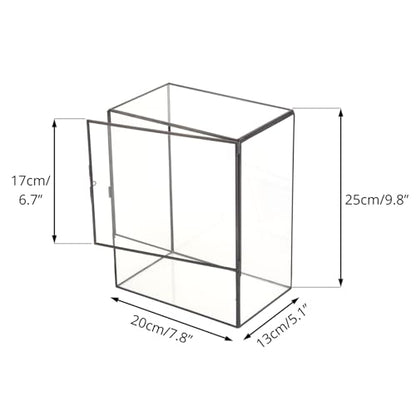 NCYP Close Glass Terrarium with Door - 7.8 x 5.1 x 9.8 Inches Landscape Clear Glass Planter for Small Tropical Plants, Moss Wall - Indoor Tabletop Centerpiece, Garden Decor (Terrarium Only) - size: 7.8x5.1x9.8 inches