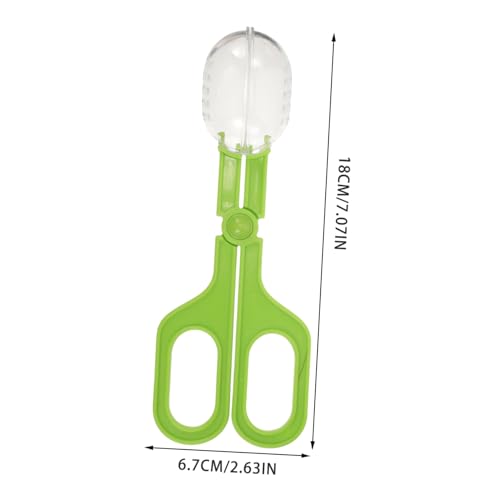 Kisangel Reptile Feeding Cleaning Clamp Multi Functional Scoop for Poop Lightweight Durable for Reptile Tanks and Enclosures Easy to Use Bright